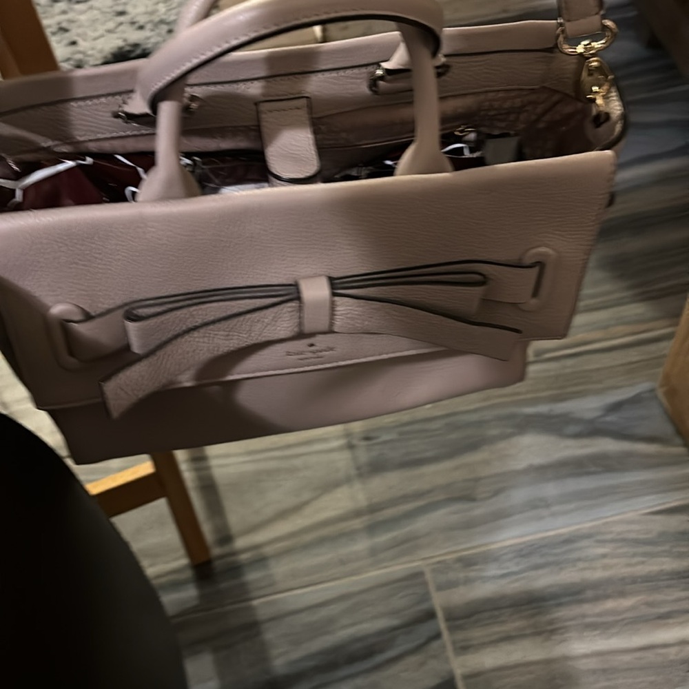 Kate Spade Cream Satchel with Bow Accent